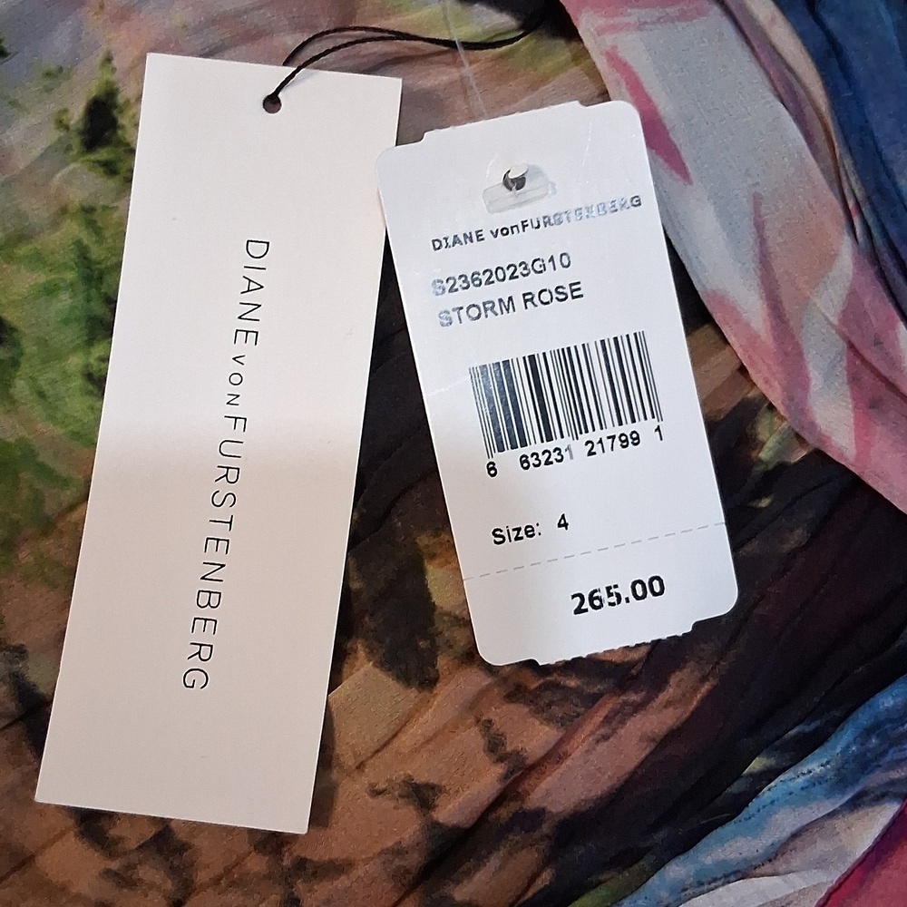 NWT Diane Von Furstenberg Y2K Silk Skirt In Storm Rose - Picture 4 of 9